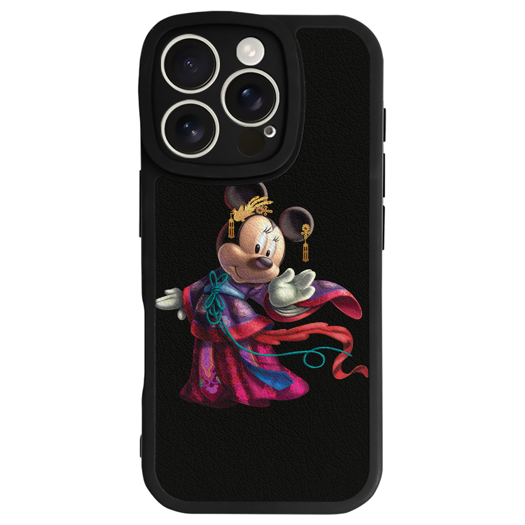 （画像用） ミッキーマウス Mickey Mouse 【iPhone 16シリーズ対応】シリコンスマホケース（レザー調） 材質：シリコン